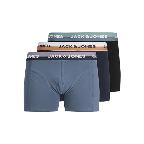 JACK & JONES Herren Unterhosen Shorts Boxershorts Trunks 3er Pack, Farbe:Mehrfarbig, Wäschegröße:L, Artikel:- Black/Navy blaze3 von JACK & JONES