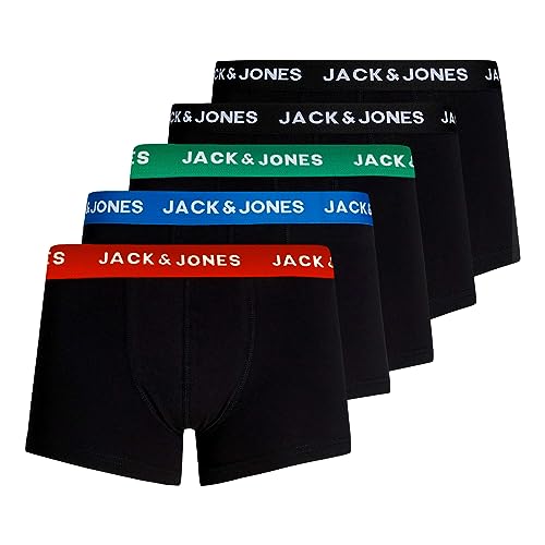 JACK & JONES Herren Unterhosen Shorts Boxershorts Trunks 5er Pack, Farbe:Schwarz, Wäschegröße:M, Artikel:- Electric Blue Lemonade von JACK & JONES