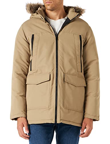 JACK & JONES Herren Warm Gefütterte Winter Jacke | Parka Blouson | mit Kunstfell Kapuze JJECRAFT, Farben:Braun, Größe Jacken:XS von JACK & JONES