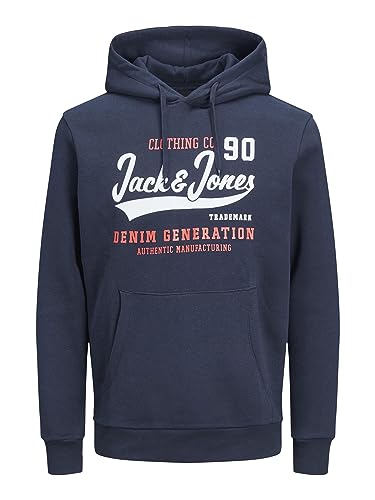 JACK & JONES Herren Warmer Print Hoodie Logo Sweater Pullover Basic Kapuzen Sweatshirt JJELOGO JACK & JONES Herren Warmer Print Hoodie Logo Sweater Pullover Basic Kapuzen Sweatshirt JJELOGO von JACK & JONES