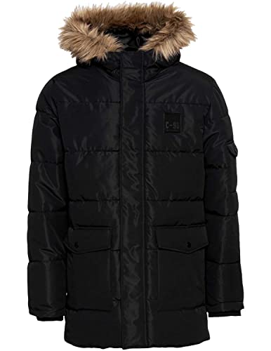 JACK & JONES Herren Winterjacke Jcocroft Long Puffer Daunenjacke Warm Winter Pufferjacke Steppjacke Steppparka Daunenparka (as3, alpha, s, regular, regular, Schwarz) von JACK & JONES