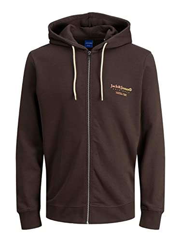 JACK & JONES Herren Zip Hoodie Kapuzenpullover JORFIREFLY Sweat Zip S M L XL XXL, Größe:M, Farbe:Seal Brown 12210108 von JACK & JONES