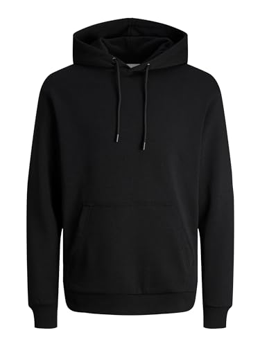 JACK & JONES Hoodie Kapuzen Pullover Basic Sweater Sweatshirt mit Kängurutasche JJEBRADLEY, Farben:Schwarz, Größe Pullover:XXL von JACK & JONES