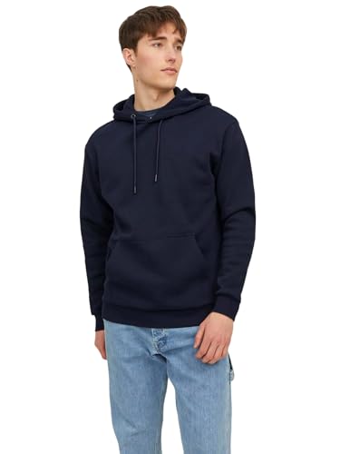 JACK & JONES Herren Hoodie Kapuzenpullover JJEBRADLEY- Relaxed Fit S-XXL, Größe:XXL, Farbe:Navy Blazer 12249340 von JACK & JONES