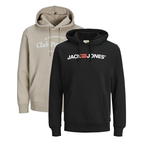 JACK & JONES Infinity Herren Hoodie Infinity Multipack 2er und 3er Pack Mehrstückpackung Kapuzenpullover (DE/NL/SE/PL, Alphanumerisch, S, Regular, Regular, Hill/ECORP 2er Pack 2) von JACK & JONES