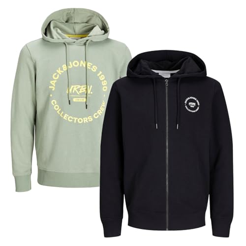 JACK & JONES Infinity Herren Hoodie Infinity Multipack 2er und 3er Pack Mehrstückpackung Kapuzenpullover (DE/NL/SE/PL, Alphanumerisch, XL, Regular, Regular, Simon 2er Pack 4) von JACK & JONES