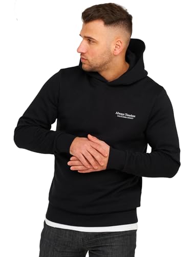 JACK & JONES Infinity Herren Hoodie Kimo Sweatshirt Kapuzenpullover (DE/NL/SE/PL, Alphanumerisch, L, Regular, Regular, Black) von JACK & JONES