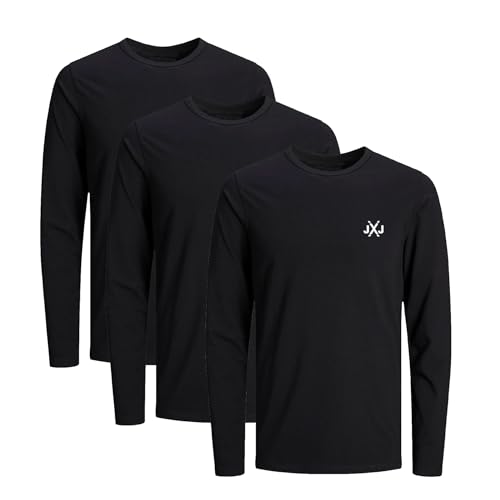 JACK & JONES Infinity Herren Langarmshirt Rise Infinity O-Neck T-Shirt (DE/NL/SE/PL, Alphanumerisch, M, Regular, Regular, Rise 3er Pack 1) von JACK & JONES