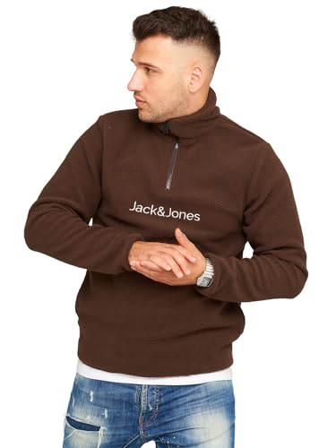 JACK & JONES Infinity Herren Teddy Plüsch Hoodie Vesper Fleecepullover Chocolate Brown L von JACK & JONES