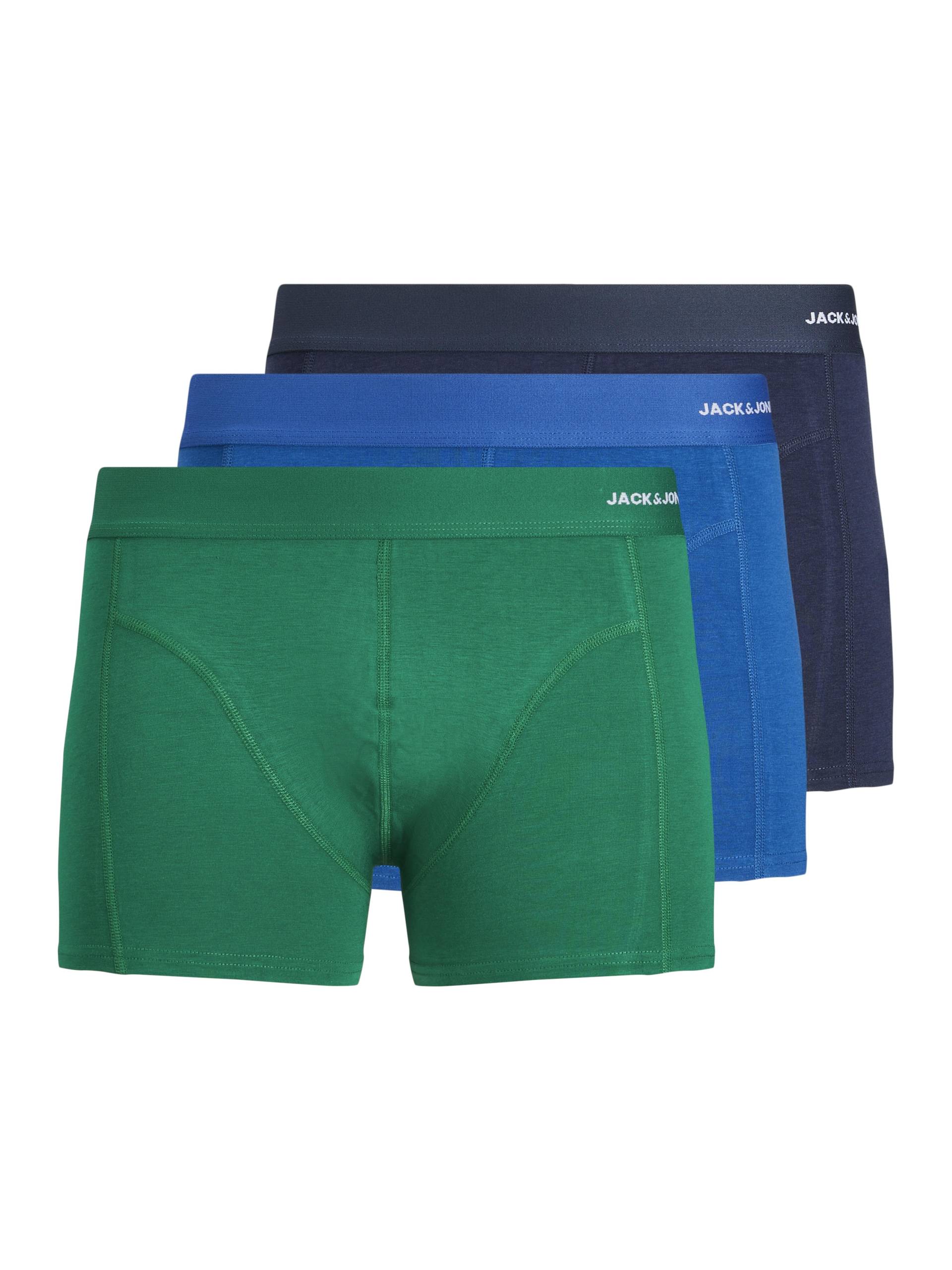 JACK&JONES - JACCOLOR BAMBOO TRUNKS 3 PACK bellwether blue - Gr. - XL von JACK&JONES