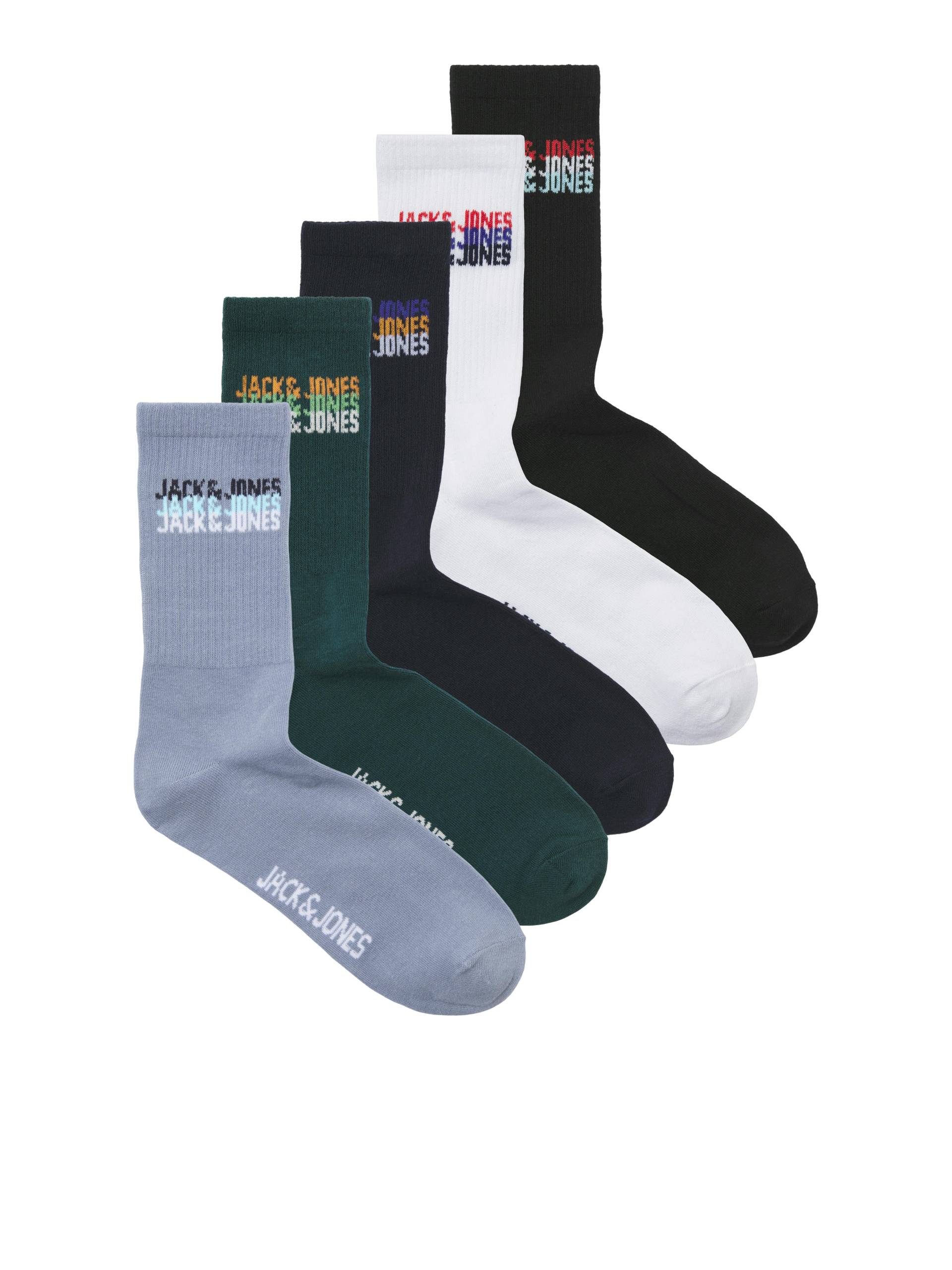 JACK&JONES - JACCYBER TENNIS SOCKS 5 PACK JNR black von JACK&JONES