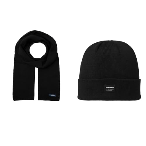 JACK & JONES JACDNA KNIT SCARF NOOS, BLACK, JACDNA KNIT SCARF NOOS, GREY MELANGE von JACK & JONES
