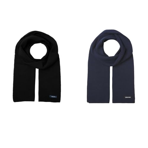 JACK & JONES JACDNA KNIT SCARF NOOS, BLACK, JACDNA KNIT SCARF NOOS, GREY MELANGE von JACK & JONES
