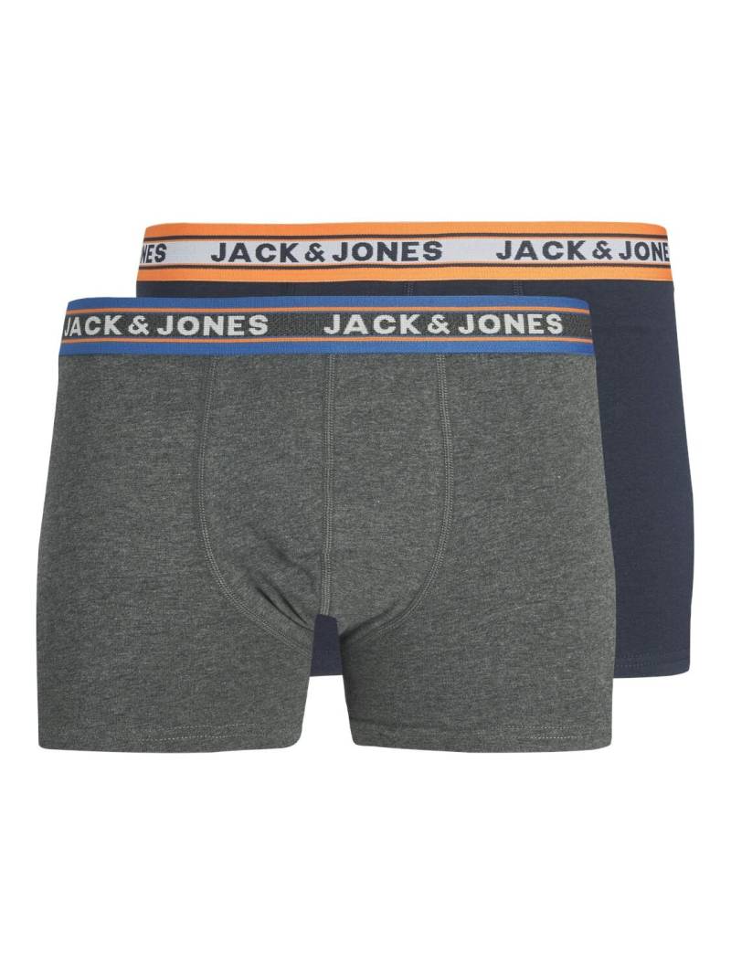 JACK&JONES - JACHAADI TRUNKS 2 PACK dark grey melange - Gr. - L von JACK&JONES