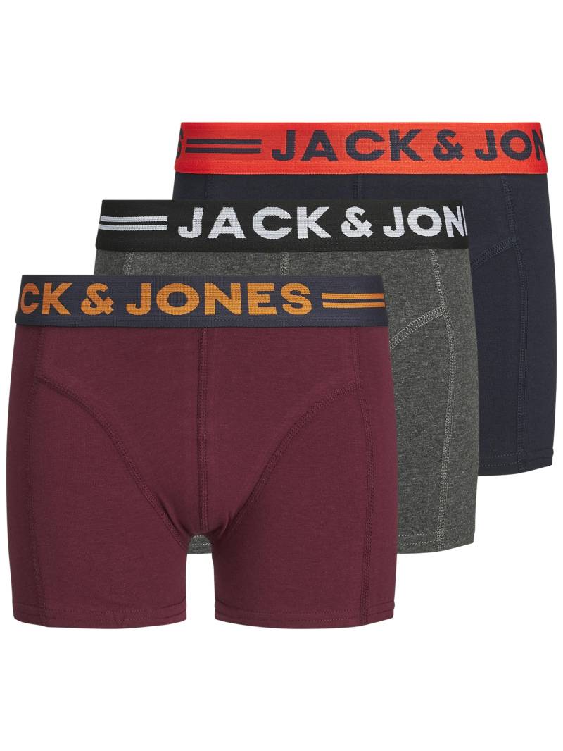 JACK&JONES - JACLICHFIELD TRUNKS 3 PACK NOOS JNR dark grey melange - Gr. - 152 von JACK&JONES