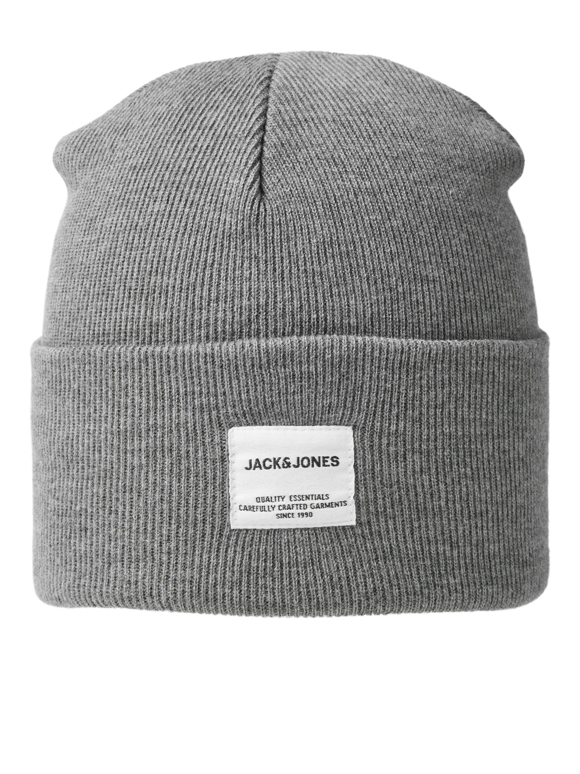 JACK&JONES - JACLONG KNIT BEANIE NOOS grey melange - Gr. - ONE SIZE von JACK&JONES