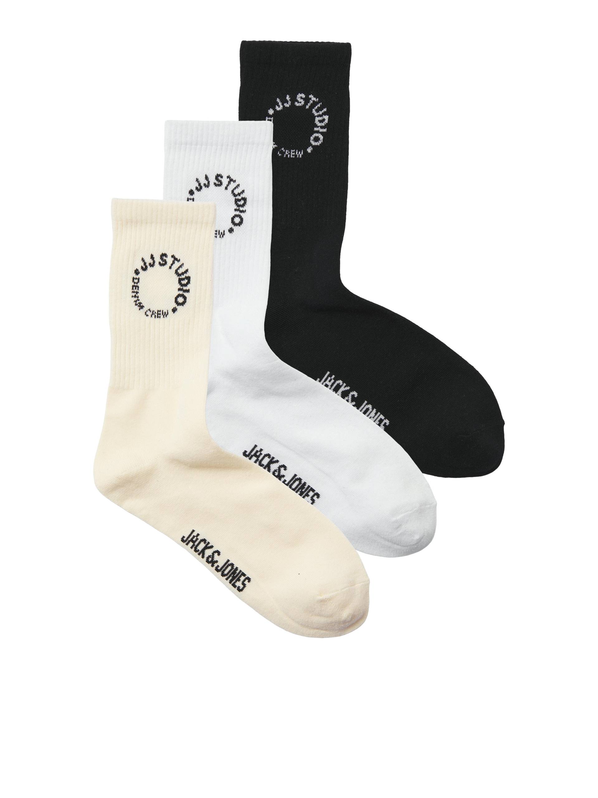 JACK&JONES - JACMARCUS TENNIS SOCKS 3 PACK white - Gr. - ONE SIZE von JACK&JONES