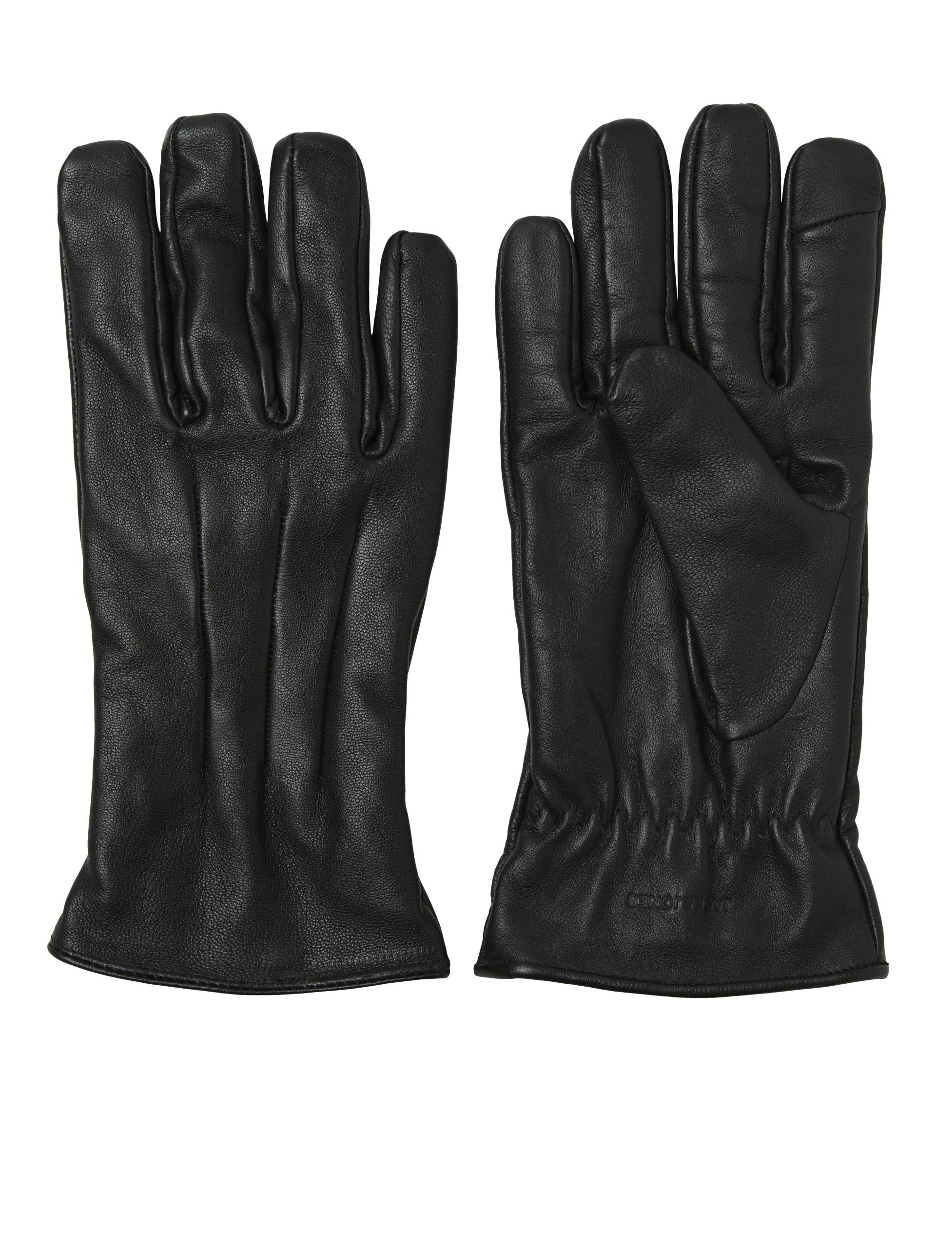 JACK&JONES - JACMONTANA LEATHER GLOVES NOOS black von JACK&JONES
