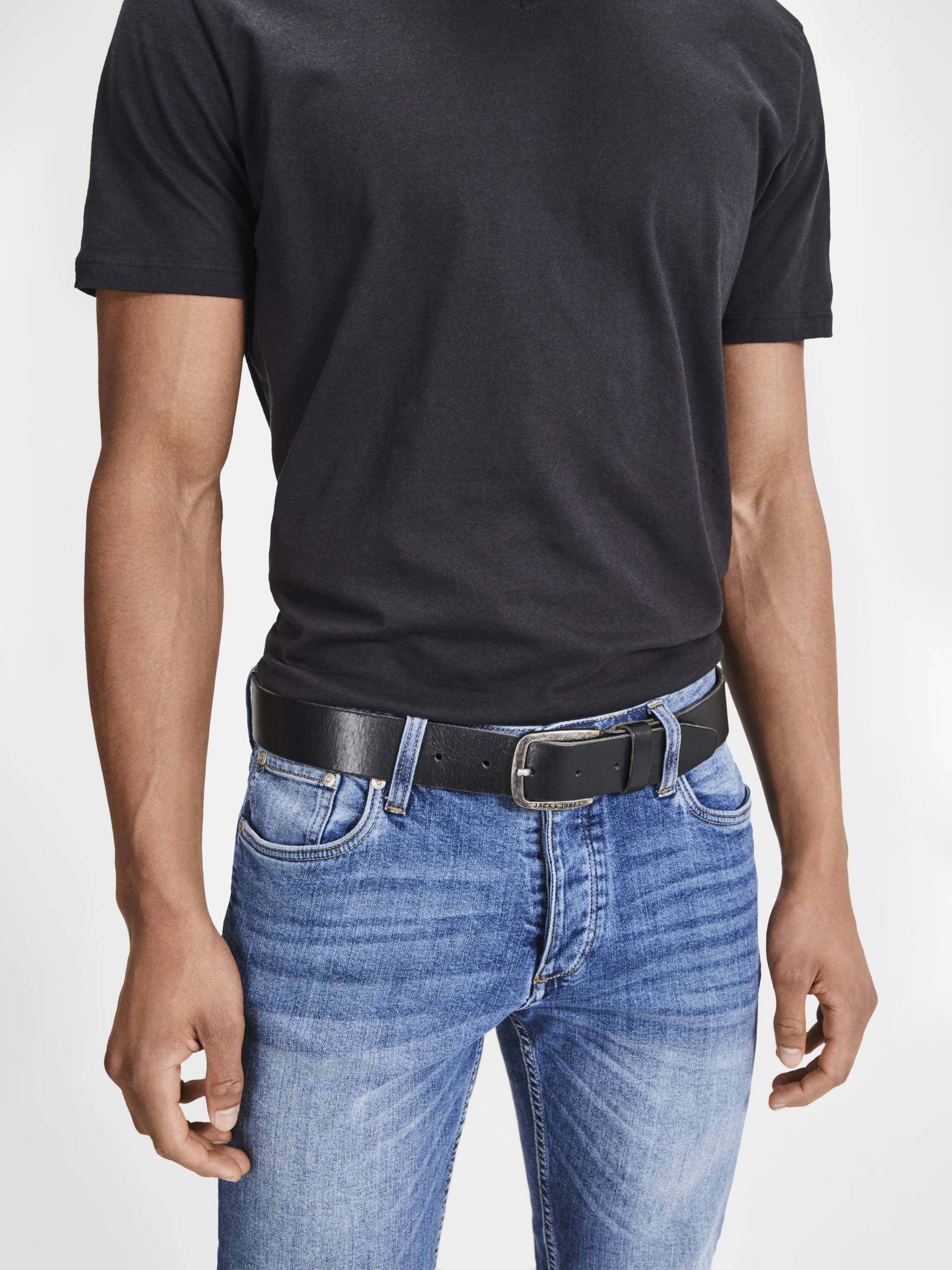 JACK&JONES - JACPAUL LEATHER BELT NOOS black - Gr. - 95 von JACK&JONES