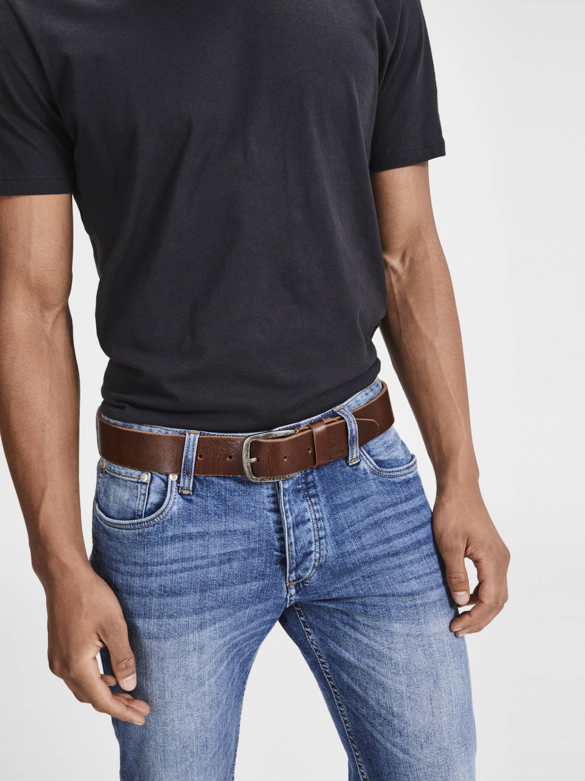 JACK&JONES - JACPAUL LEATHER BELT NOOS black coffee - Gr. - 90 von JACK&JONES