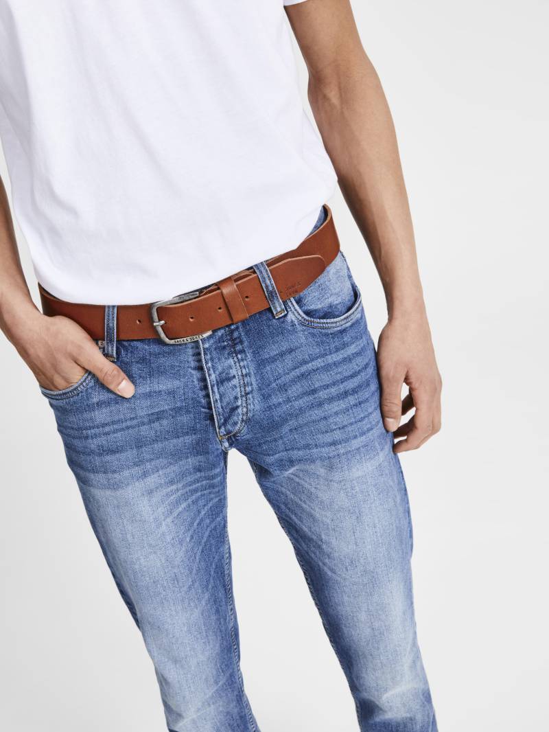 JACK&JONES - JACPAUL LEATHER BELT NOOS mocha bisque - Gr. - 85 von JACK&JONES