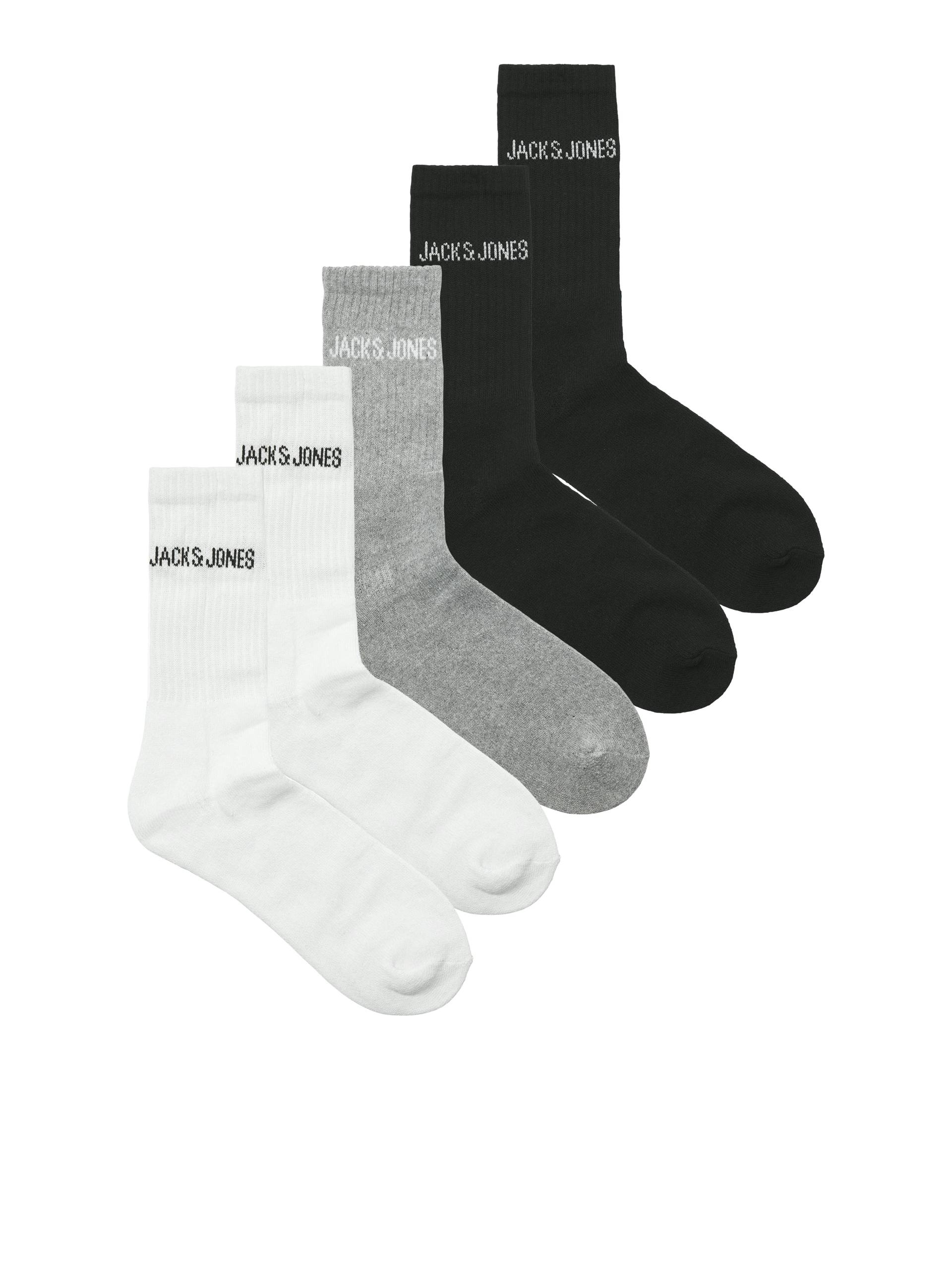 JACK&JONES - JACREGEN TENNIS SOCK 5 PACK NOOS light grey melange - Gr. - ONE SIZE von JACK&JONES