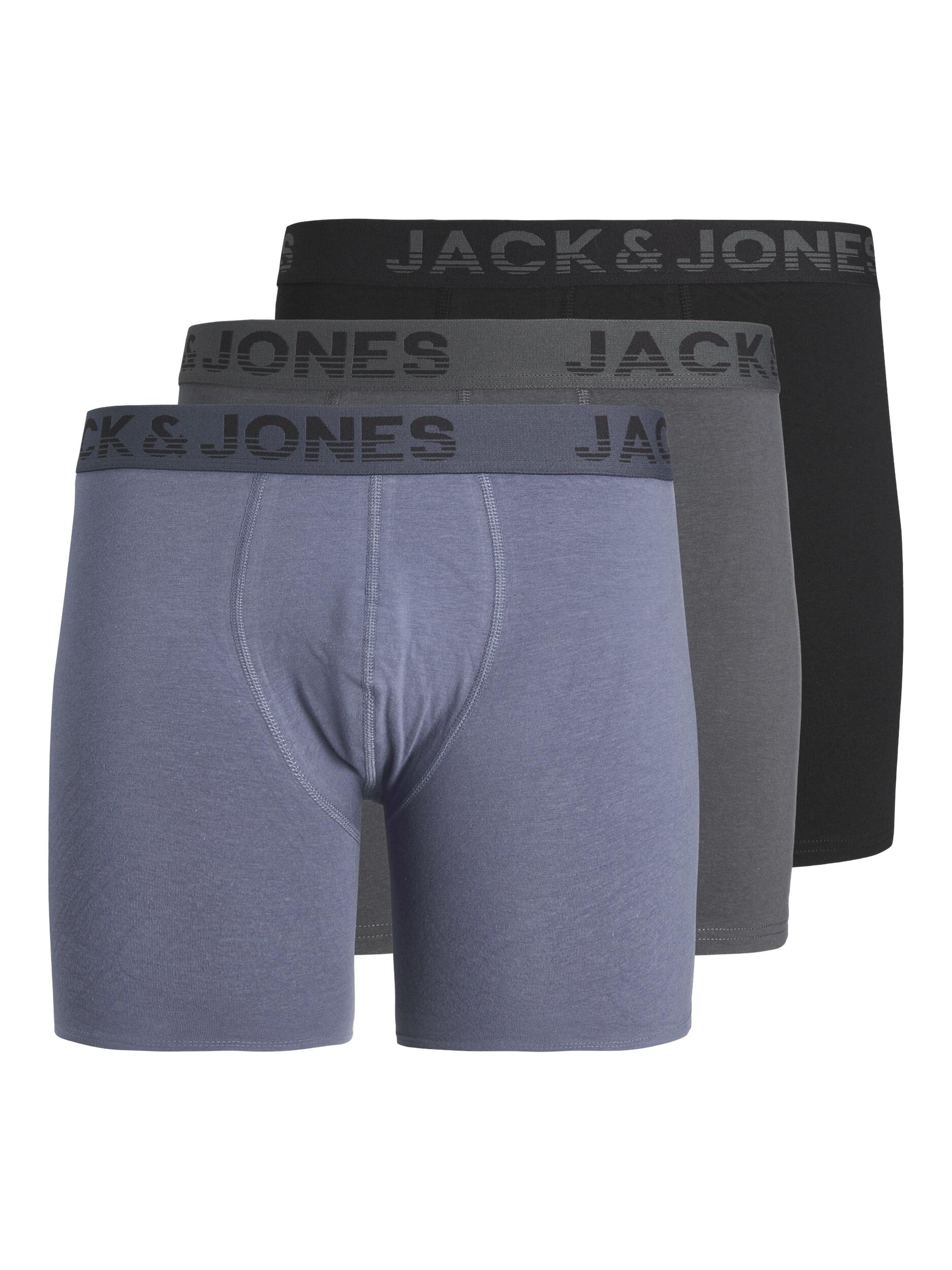 JACK&JONES - JACSHADE SOLID BOXER BRIEFS 3 PACK black - Gr. - S von JACK&JONES