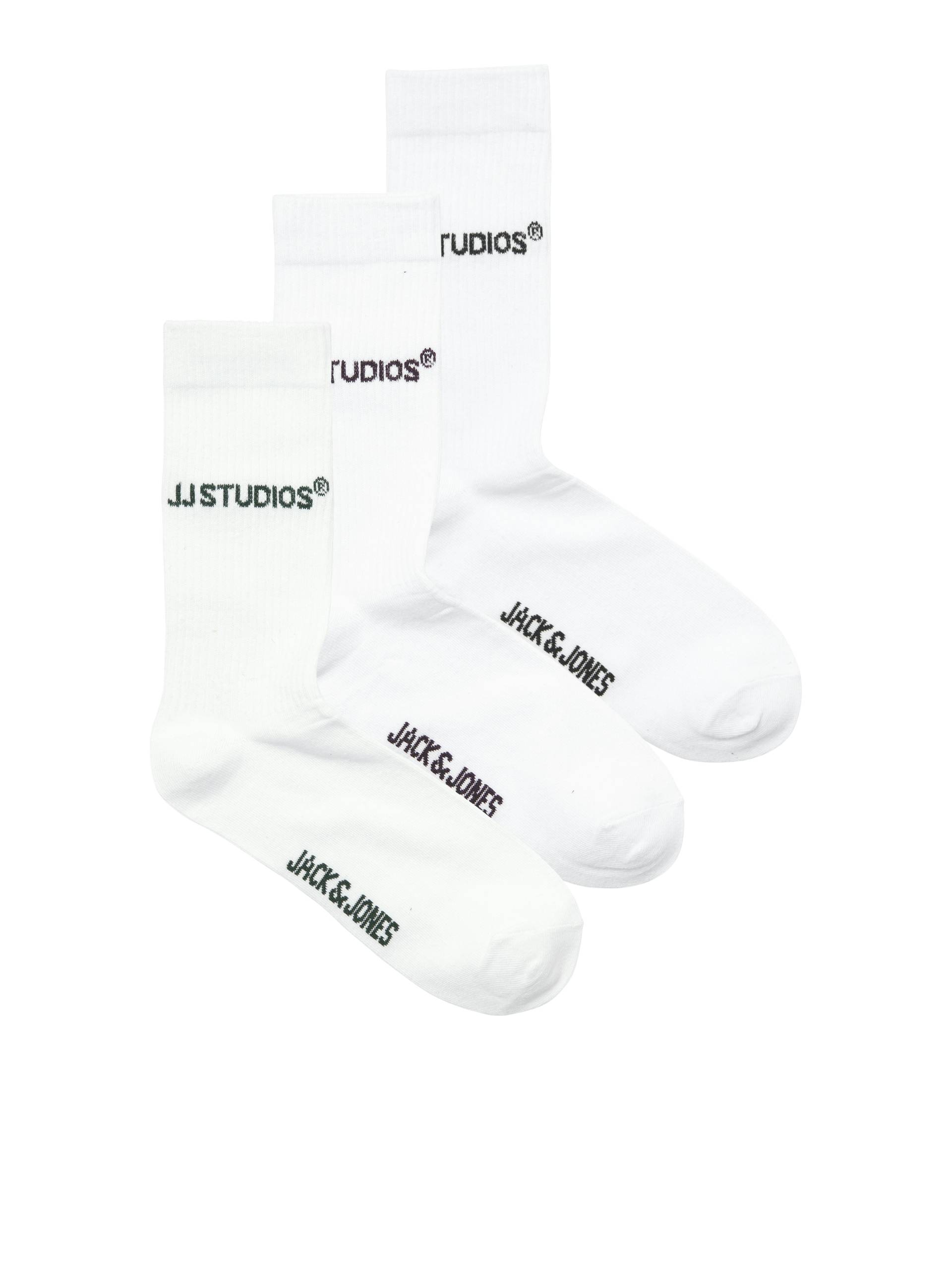 JACK&JONES - JACSOHO TENNIS SOCKS 3 PACK NOOS white - Gr. - ONE SIZE von JACK&JONES