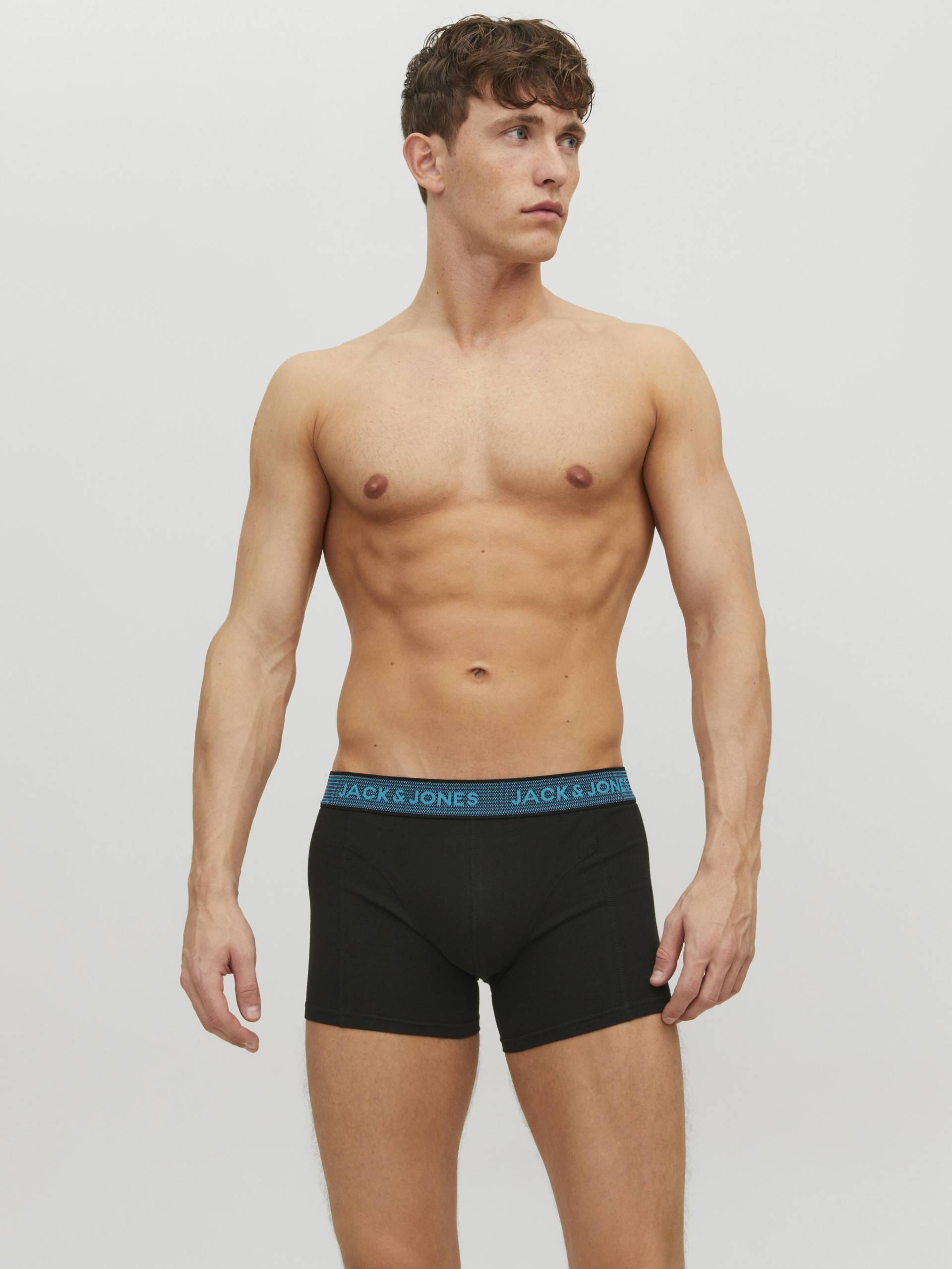 JACK&JONES - JACWAISTBAND TRUNKS 3 PACK NOOS asphalt - Gr. - M von JACK&JONES