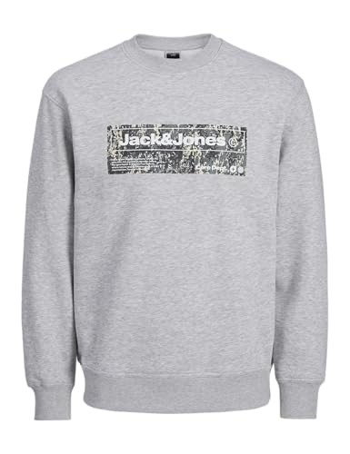 JACK&JONES JCOALPHA Sweat Crew Neck, Light Grey Melange, L EU von JACK & JONES