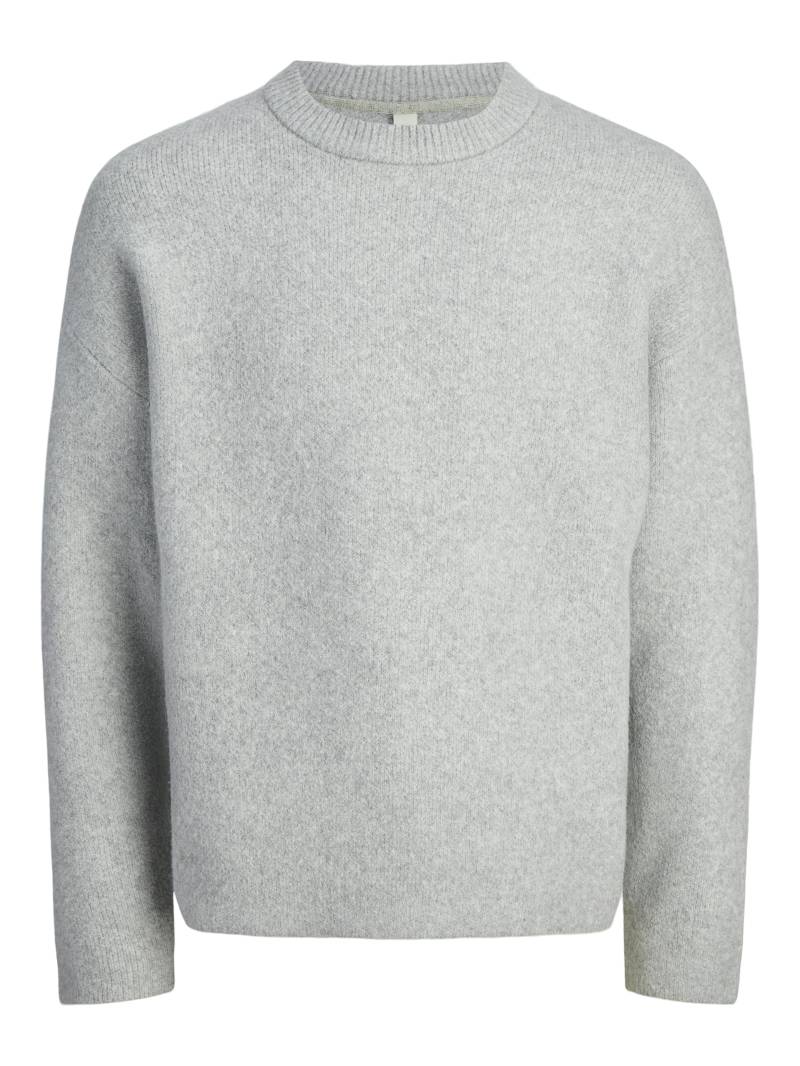 JACK&JONES - JCOBLANKS KNIT LS CREW NECK LN light grey melange - Gr. - XL von JACK&JONES