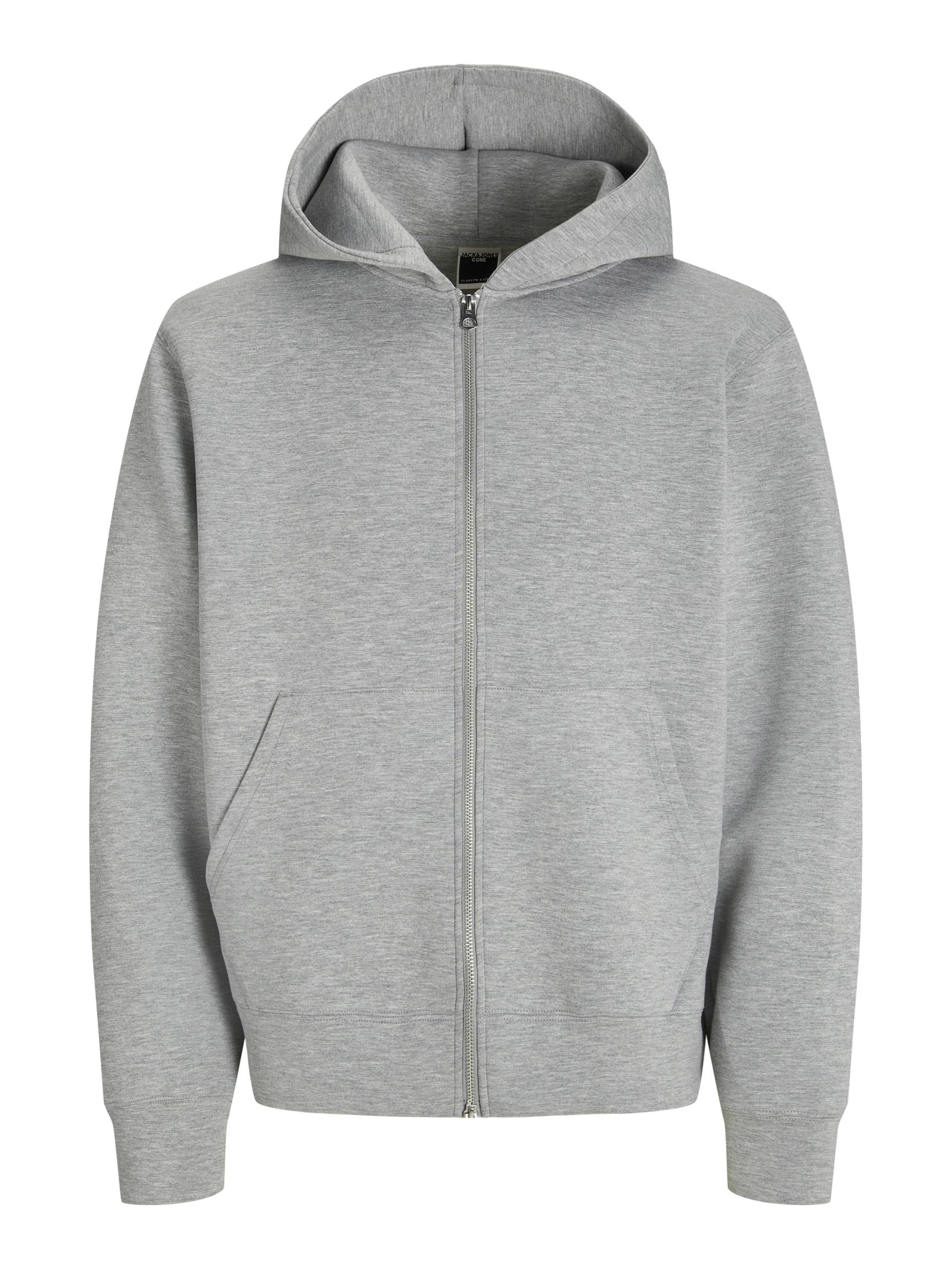 JACK&JONES - JCOCOVER SCUBA SWEAT ZIP HOOD SN light grey melange - Gr. - L von JACK&JONES