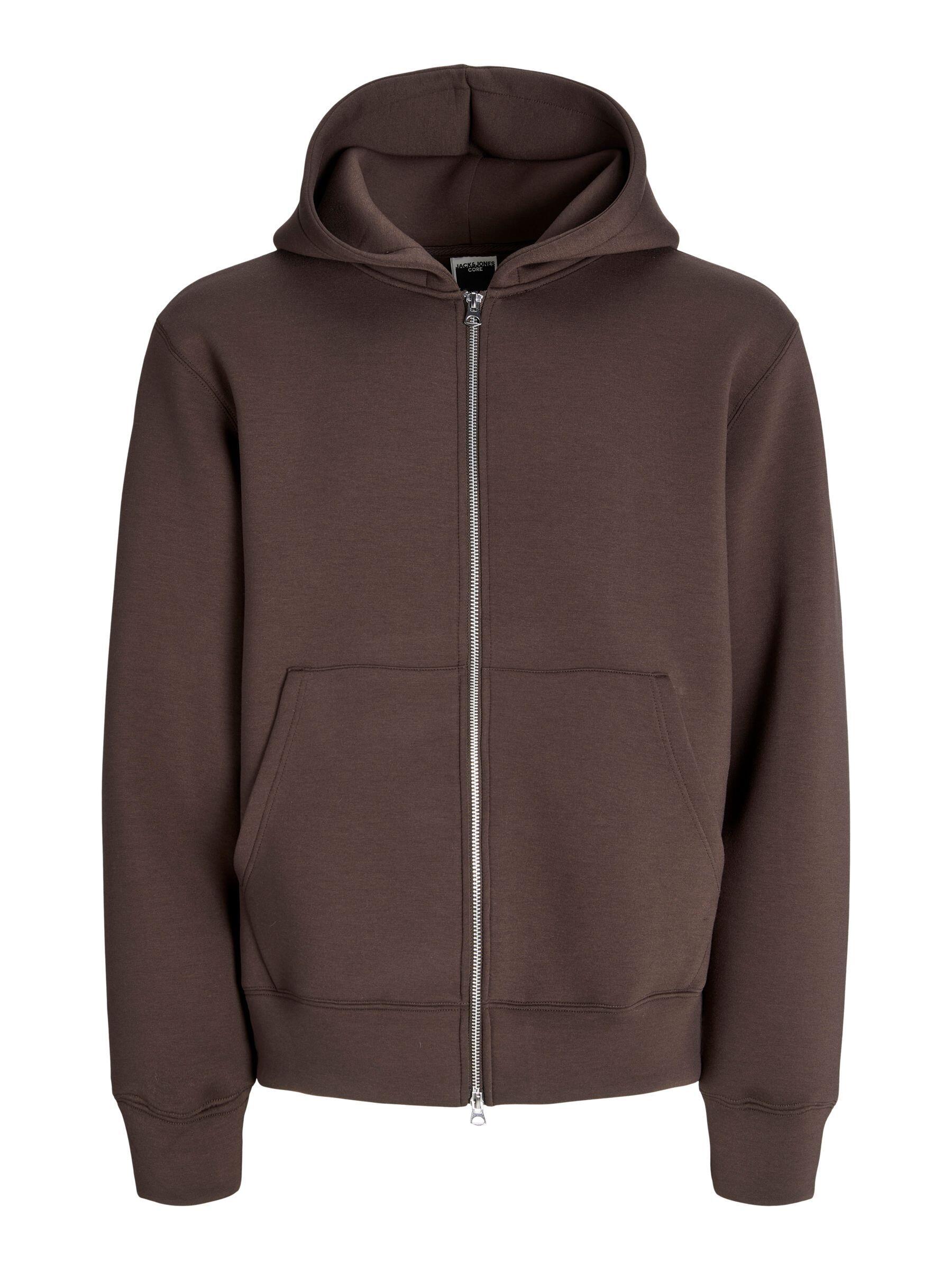 JACK&JONES - JCOCOVER SCUBA SWEAT ZIP HOOD SN seal brown - Gr. - L von JACK&JONES