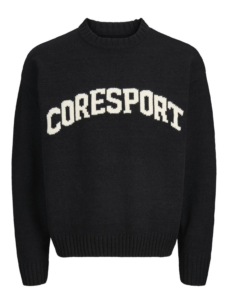 JACK&JONES - JCOCREST KNIT JACQUARD CREW NECK black - Gr. - XL von JACK&JONES