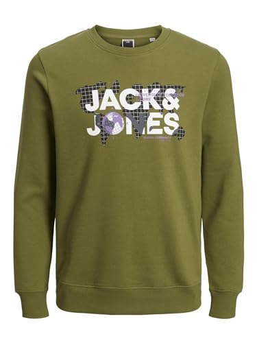 JACK&JONES JCODUST Sweat Crew Neck, Olive Branch, M von JACK & JONES