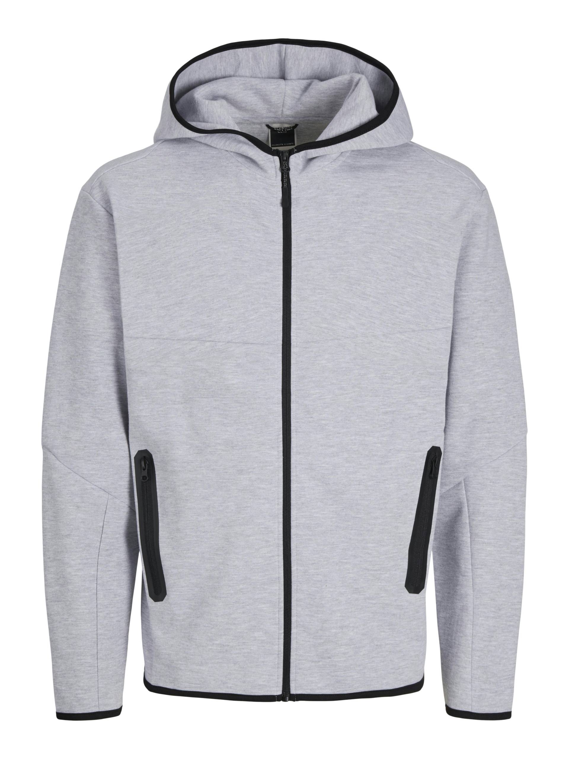 JACK&JONES - JCOFUSION SWEAT ZIP HOOD NOOS light grey melange - Gr. - L von JACK&JONES