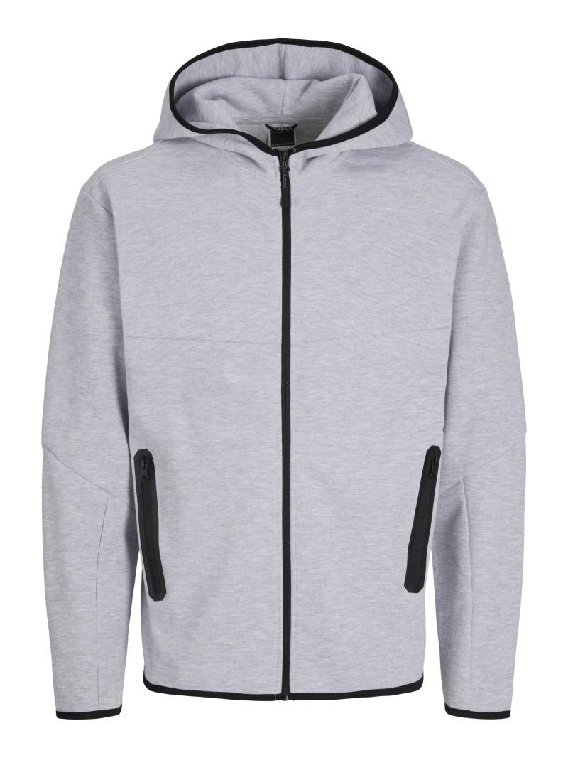 JACK&JONES - JCOFUSION SWEAT ZIP HOOD NOOS light grey melange - Gr. - XS von JACK&JONES