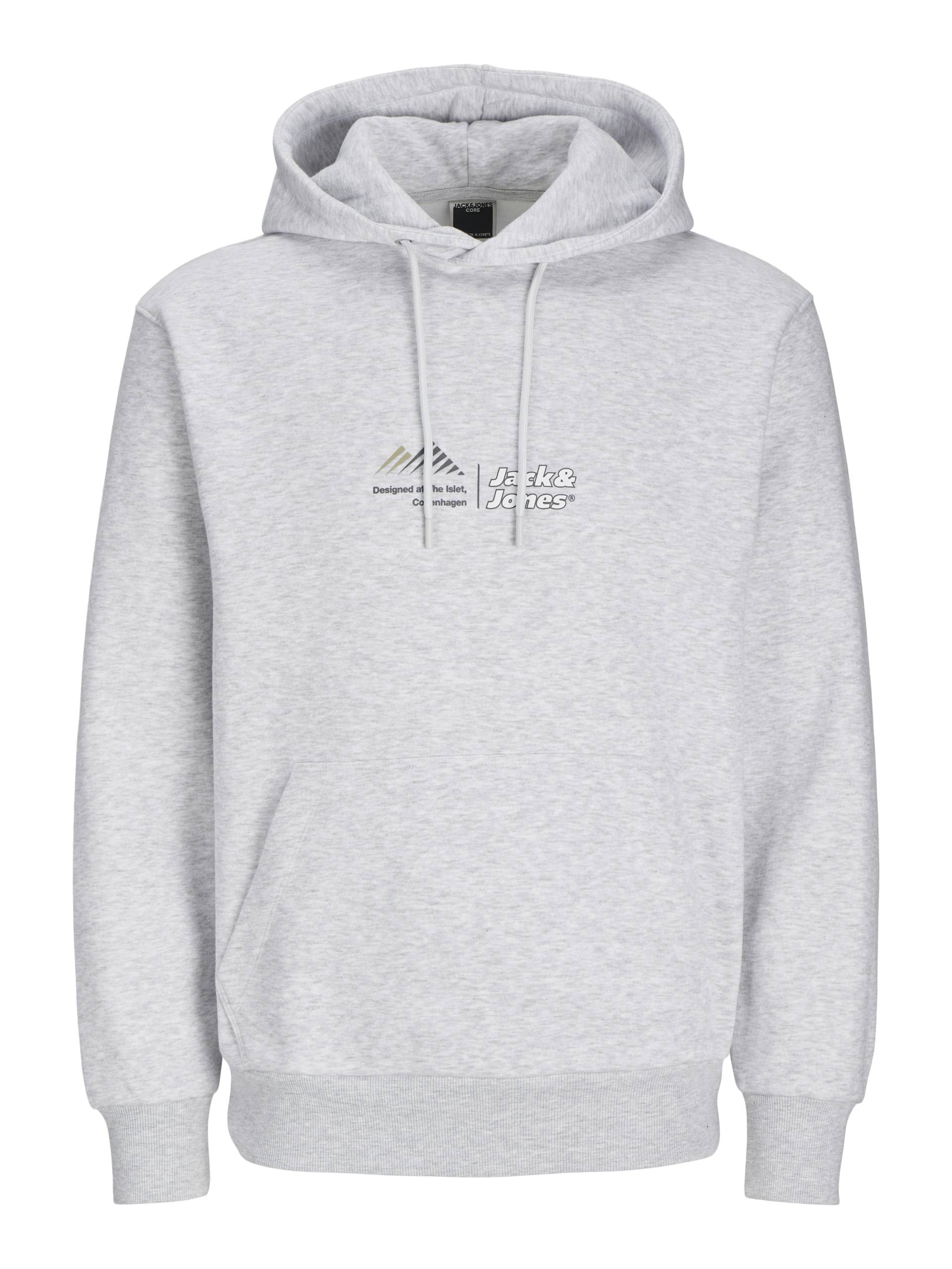 JACK&JONES - JCOLIMA LOGO SWEAT HOOD BFLN light grey melange - Gr. - L von JACK&JONES