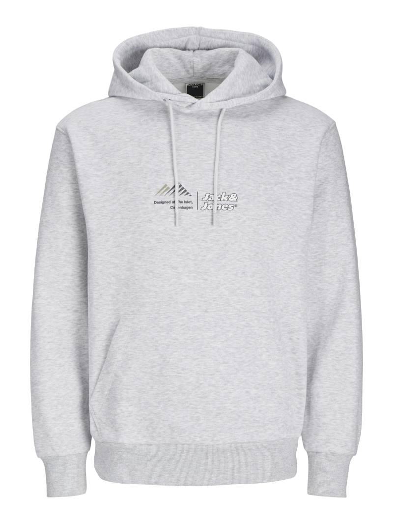 JACK&JONES - JCOLIMA LOGO SWEAT HOOD BFLN light grey melange - Gr. - M von JACK&JONES