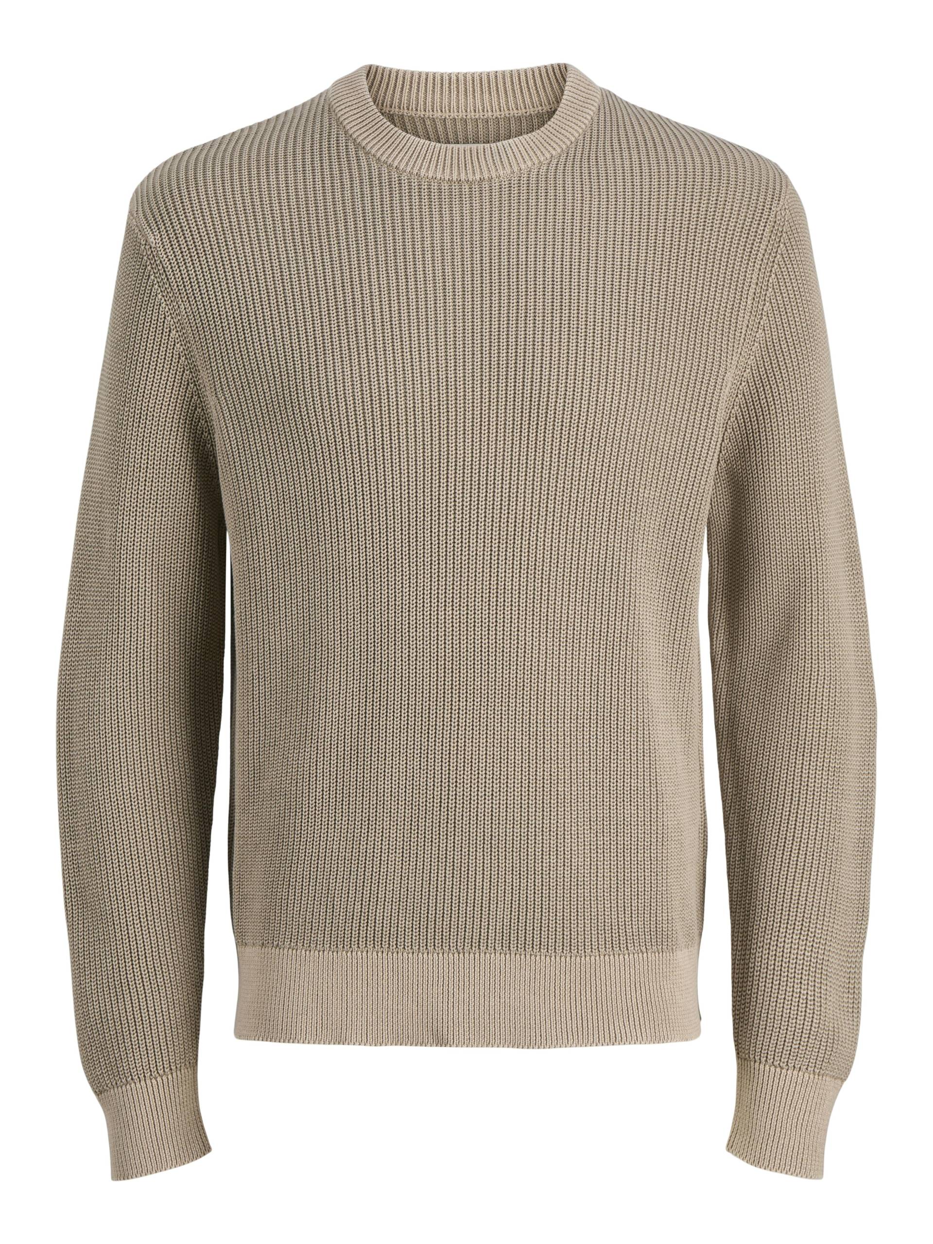 JACK&JONES - JCOMOTION KNIT WASH CREW NECK desert taupe - Gr. - S von JACK&JONES