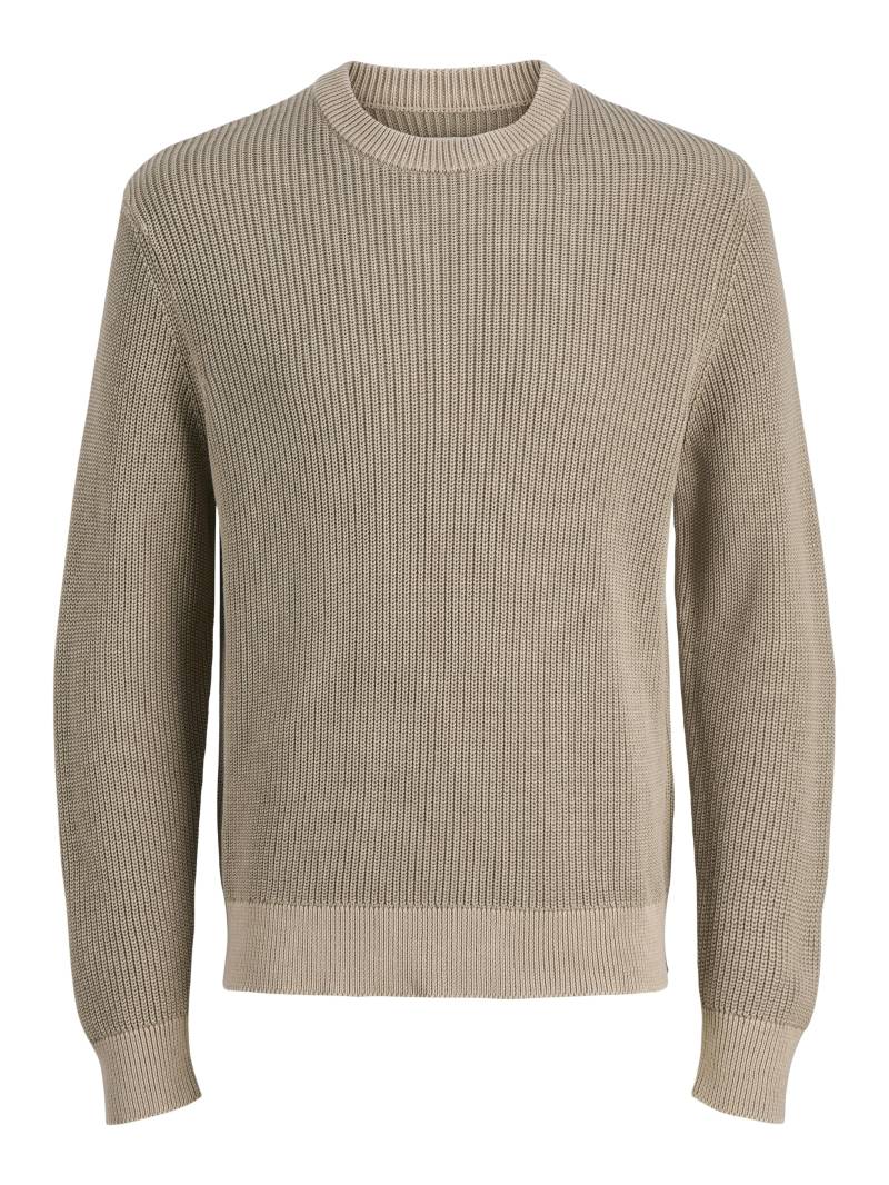 JACK&JONES - JCOMOTION KNIT WASH CREW NECK desert taupe - Gr. - S von JACK&JONES