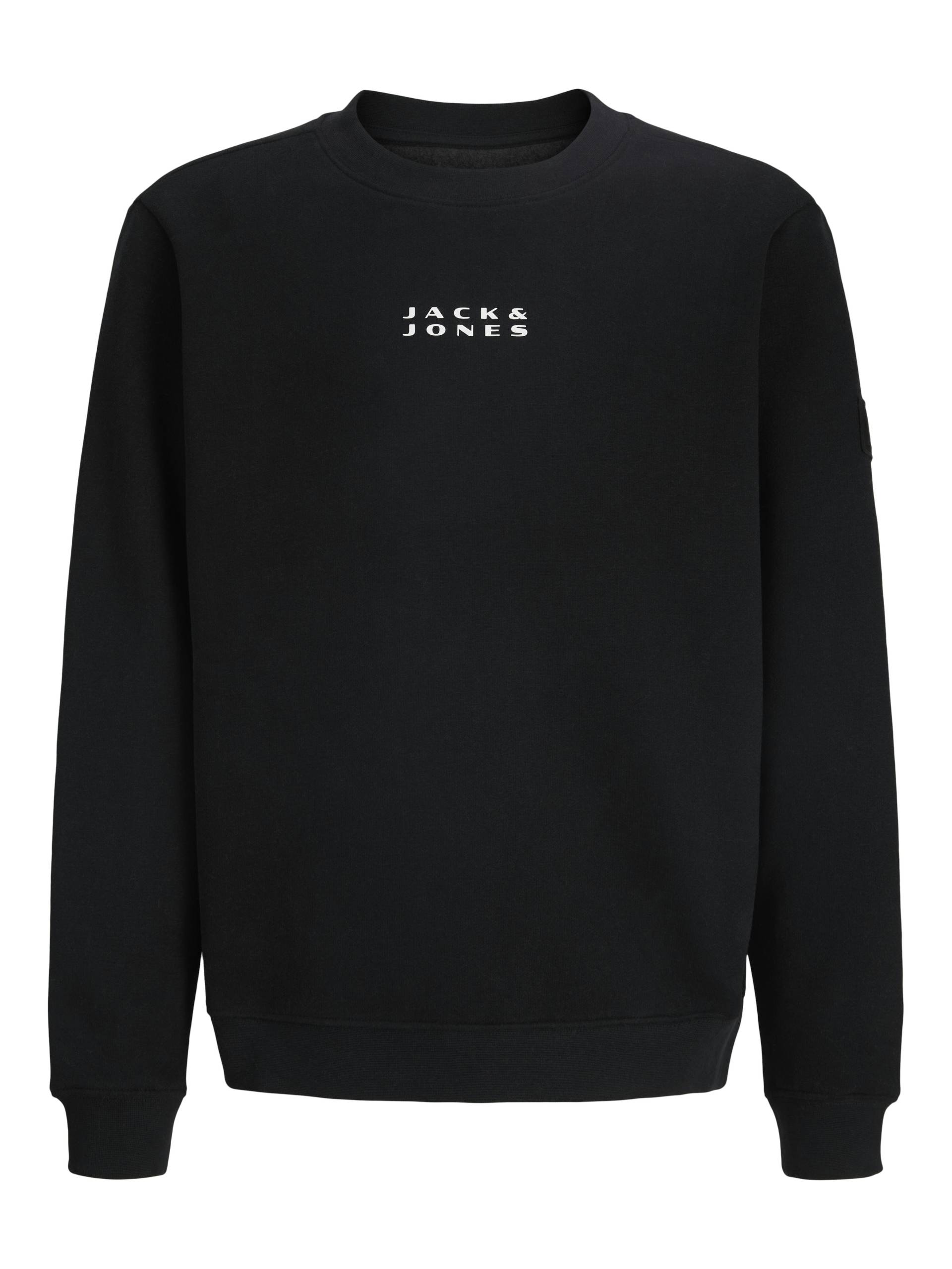 JACK&JONES - JCOPOINT SWEAT BADGE CREW NECK BF JNR black - Gr. - 152 von JACK&JONES