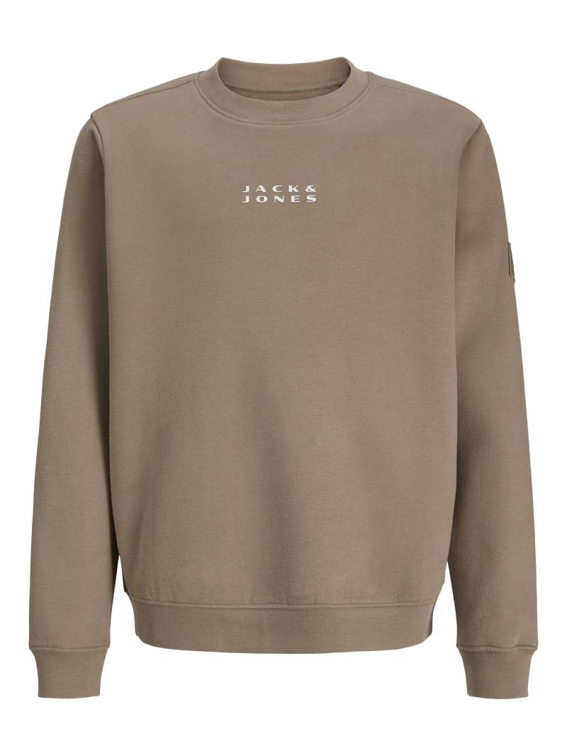 JACK&JONES - JCOPOINT SWEAT BADGE CREW NECK BF MNI desert taupe - Gr. - 98 von JACK&JONES
