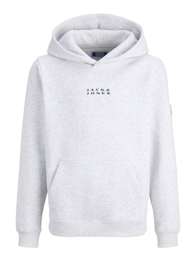 JACK&JONES - JCOPOINT SWEAT BADGE HOOD JNR white melange - Gr. - 152 von JACK&JONES