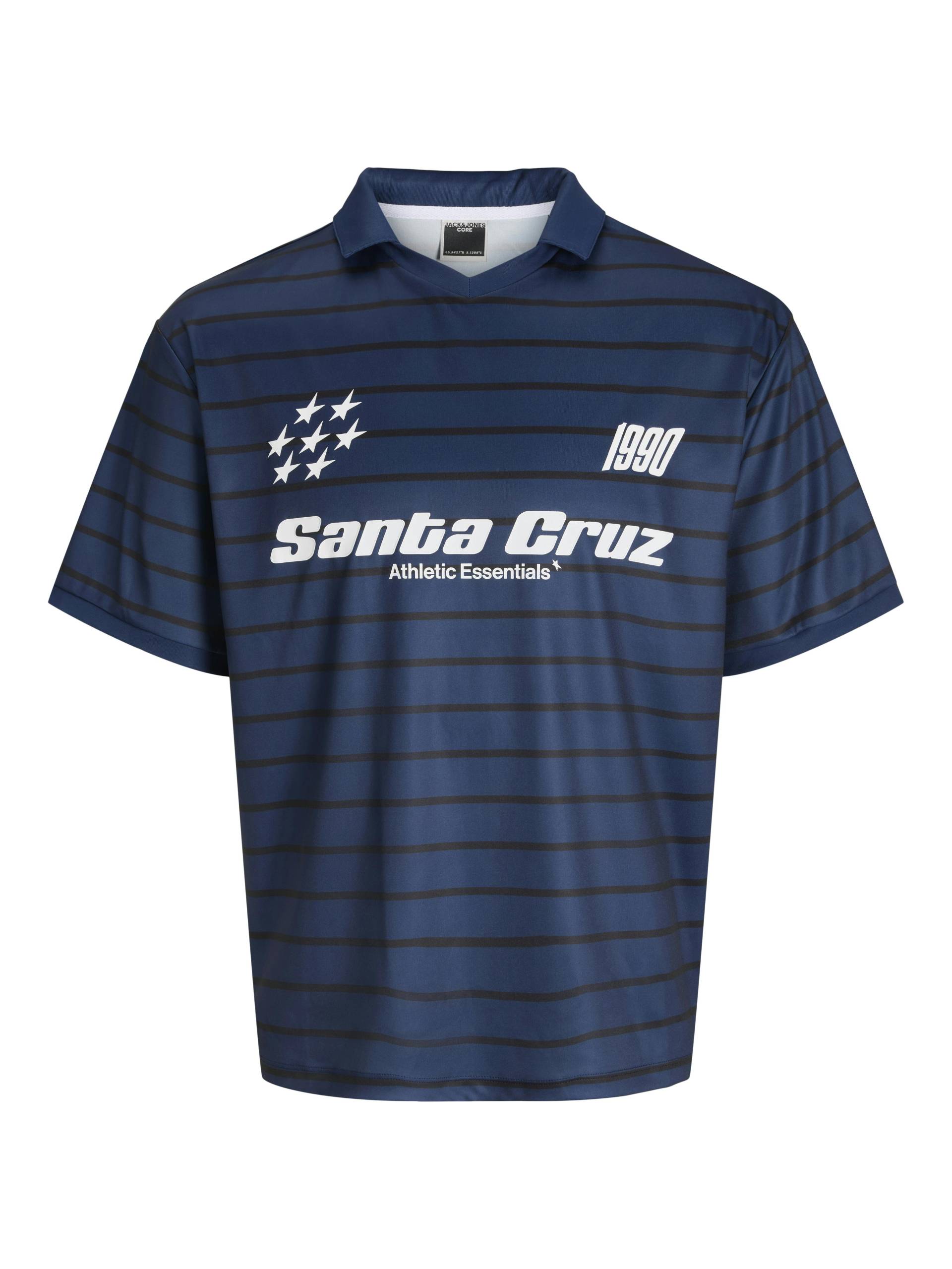 JACK&JONES - JCOSIGNAL STRIPE MESH V-NECK COLL SS JNR titan - Gr. - 140 von JACK&JONES