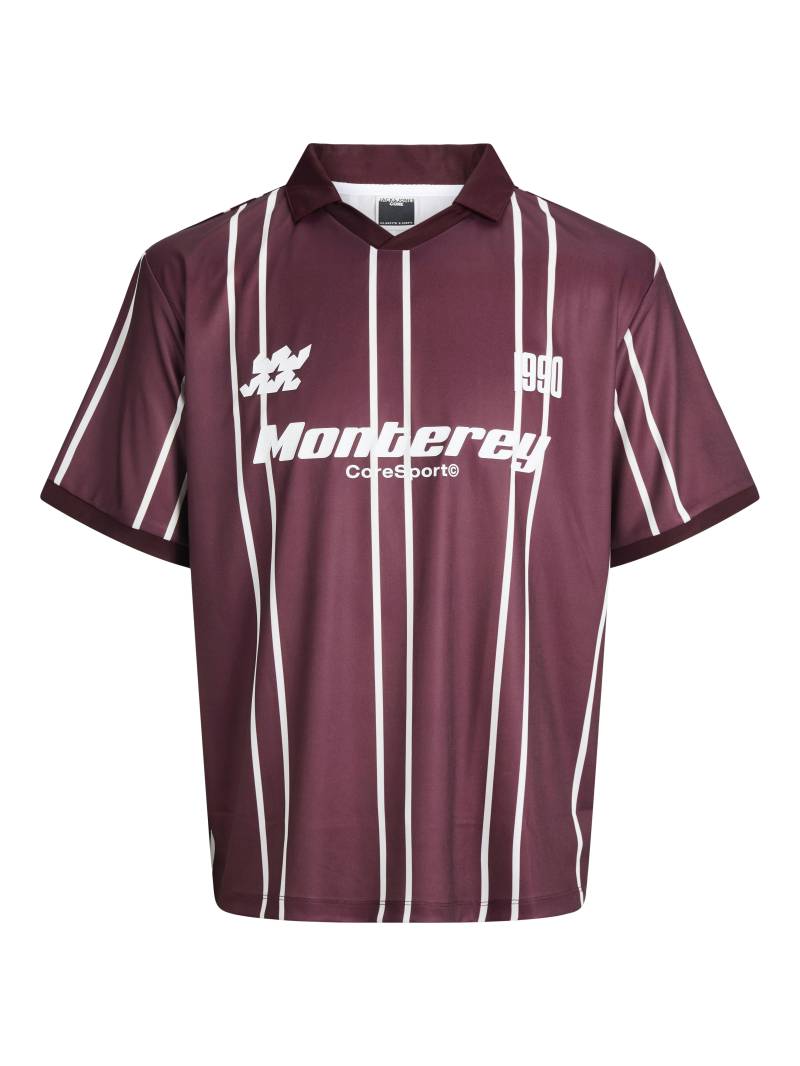 JACK&JONES - JCOSIGNAL STRIPE MESH V-NECK COLL SS JNR winetasting - Gr. - 152 von JACK&JONES