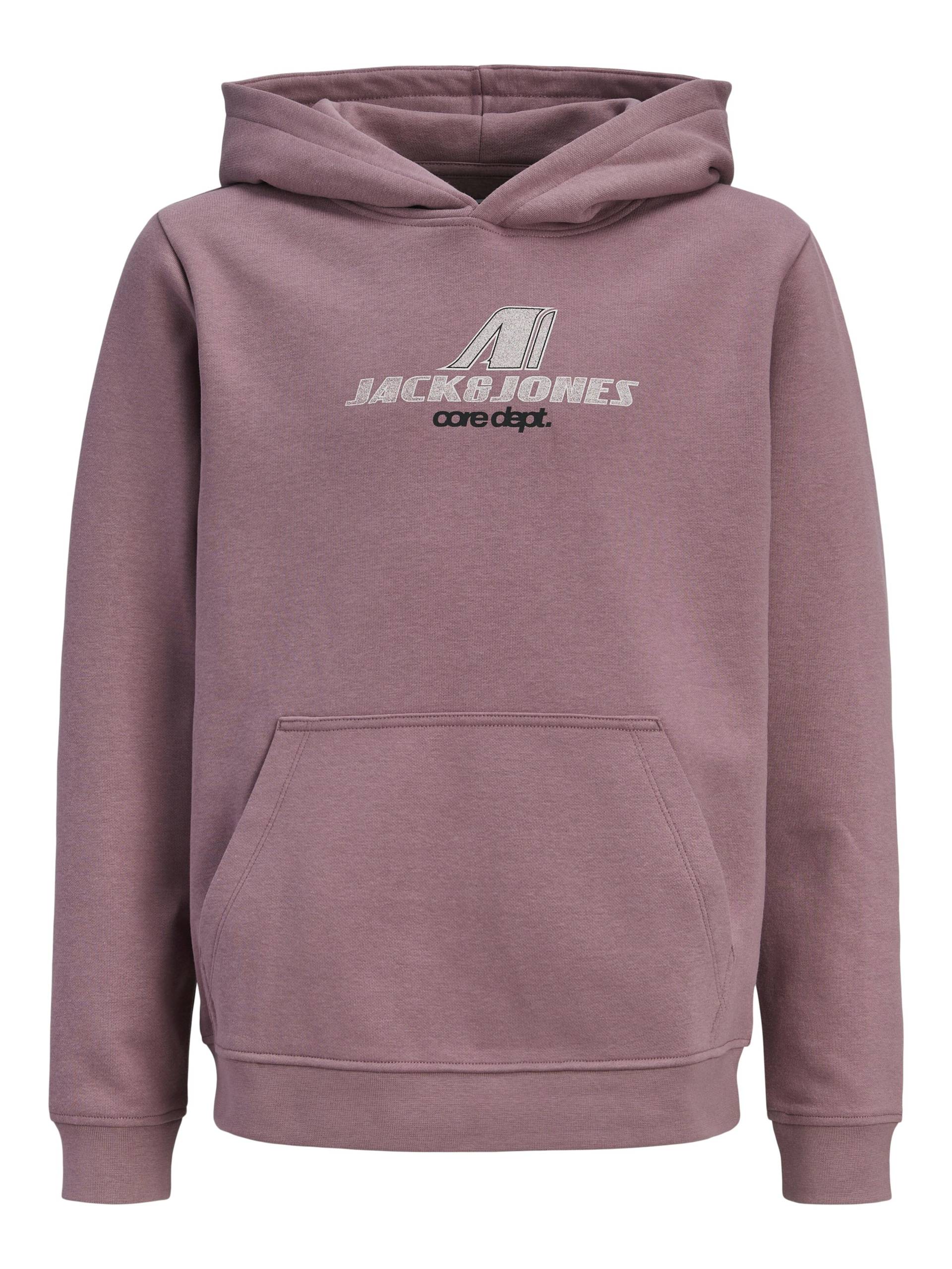 JACK&JONES - JCOTIER FRONT PRINT SWEAT HOOD SN JNR grape shake - Gr. - 152 von JACK&JONES