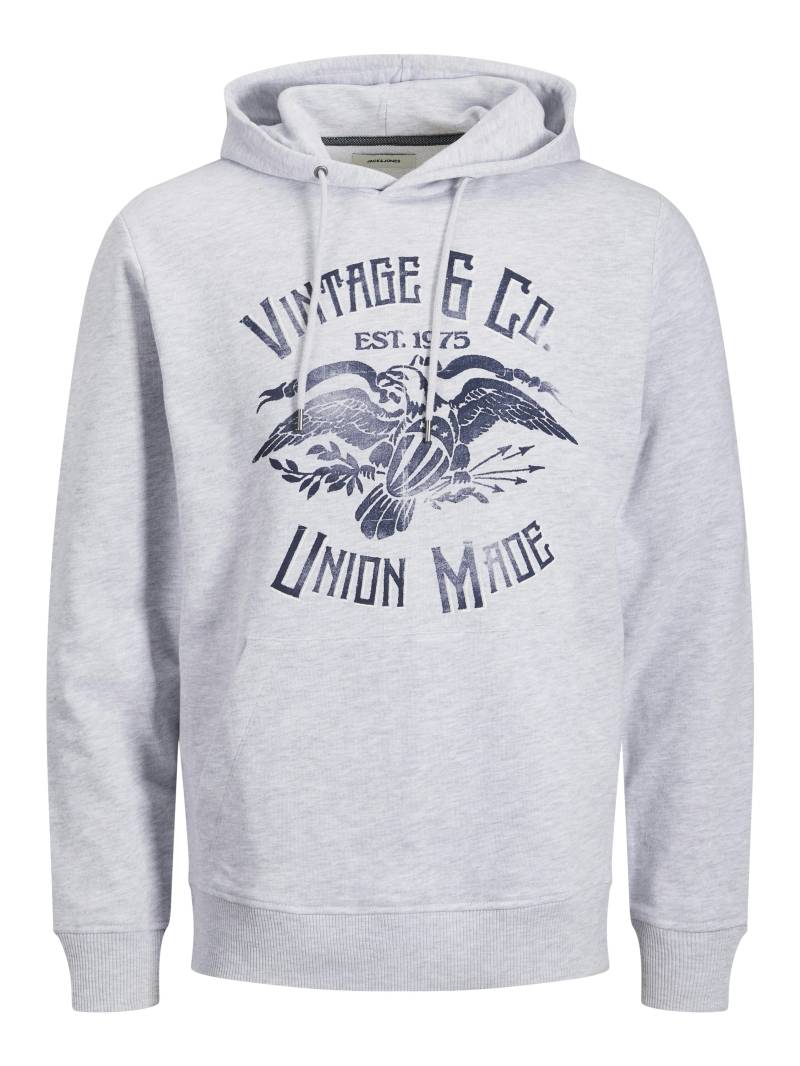 JACK&JONES - JJAARON HOOD SWEAT white melange - Gr. - M von JACK&JONES