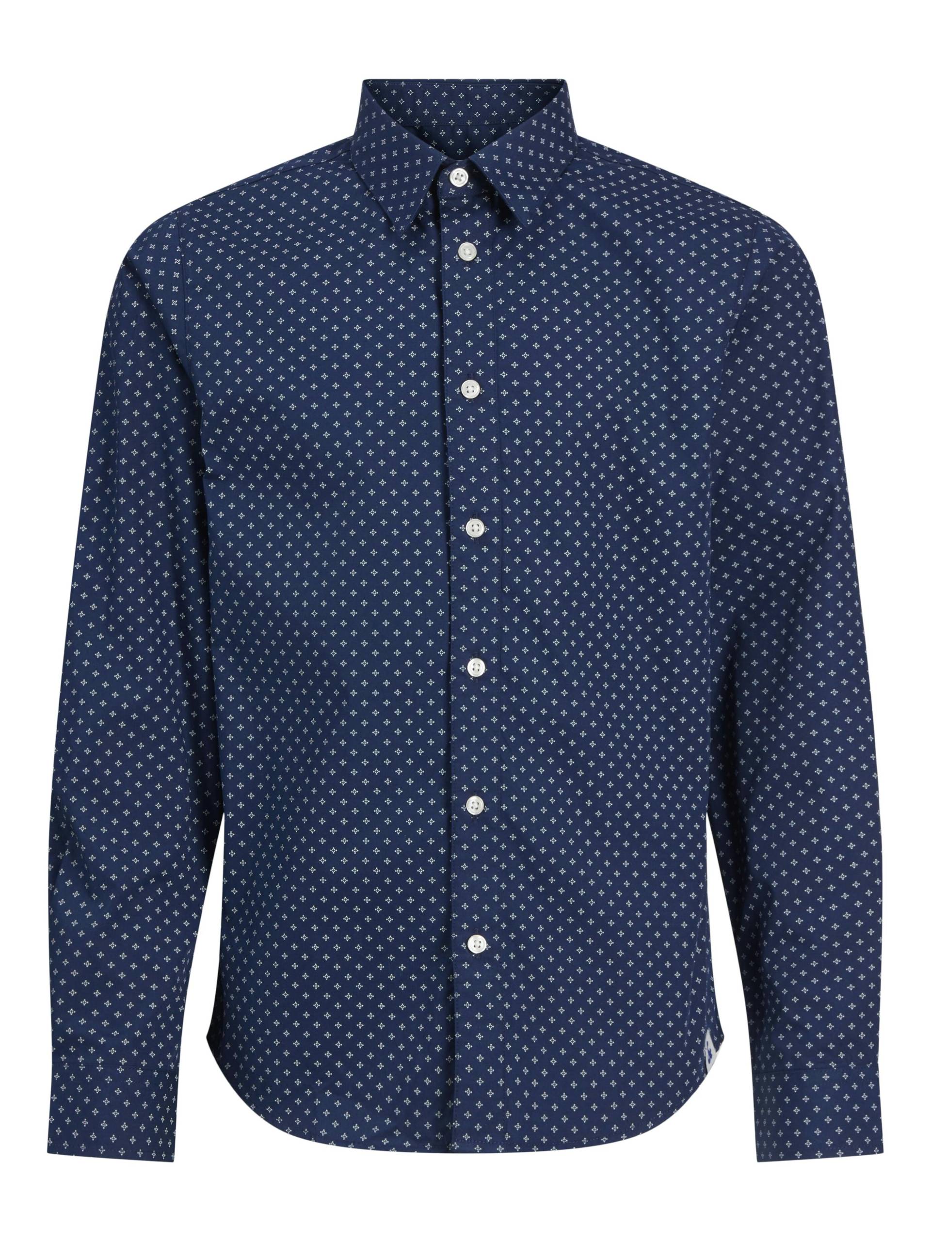 JACK&JONES - JJAXEL PRINT SHIRT LS JNR medieval blue - Gr. - 140 von JACK&JONES