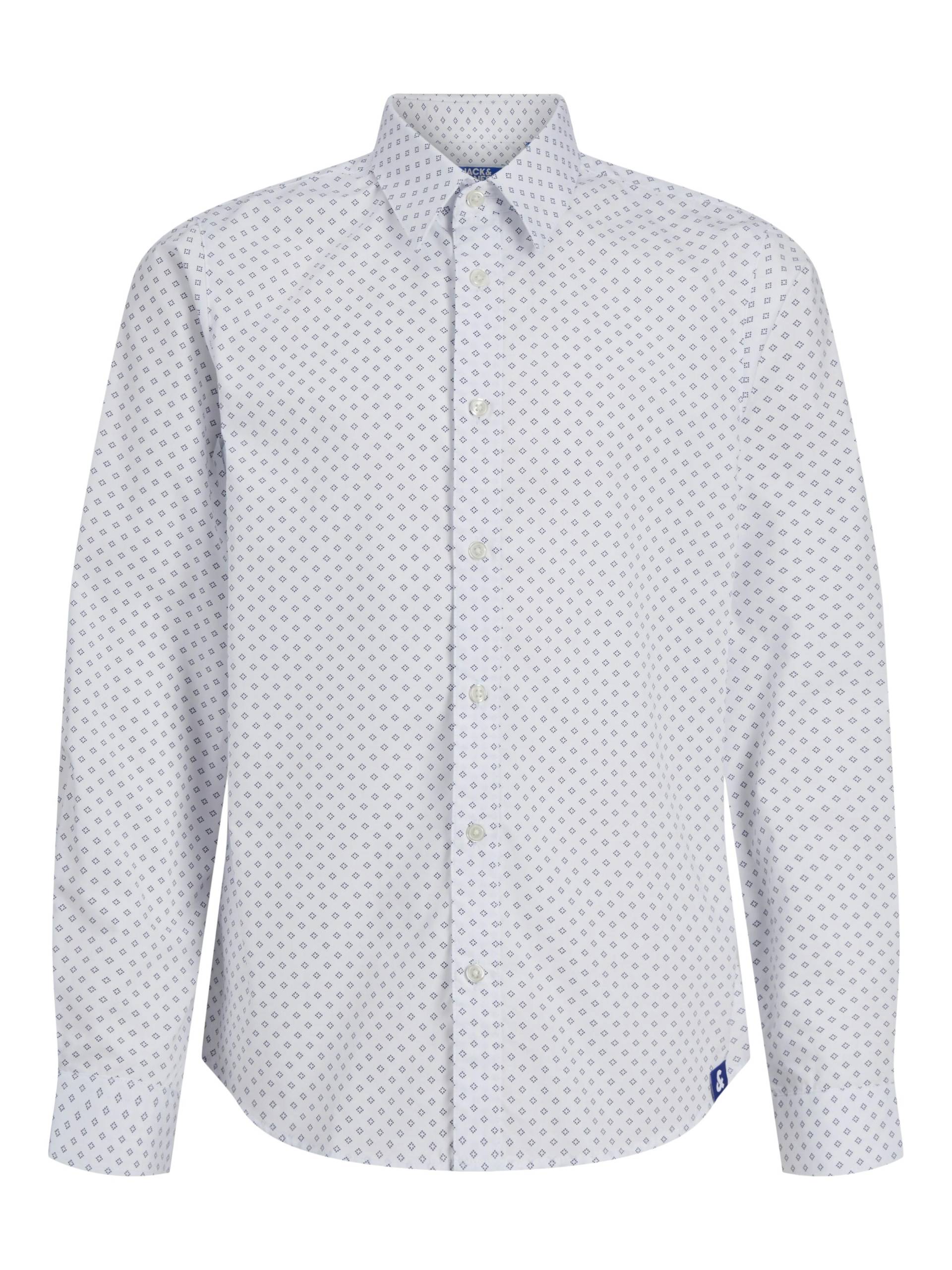 JACK&JONES - JJAXEL PRINT SHIRT LS JNR white - Gr. - 164 von JACK&JONES
